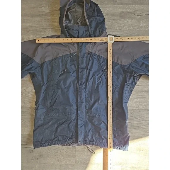 Marmot Jacket Mens XL Blue Gray Waterproof Hooded Ski Snowboard